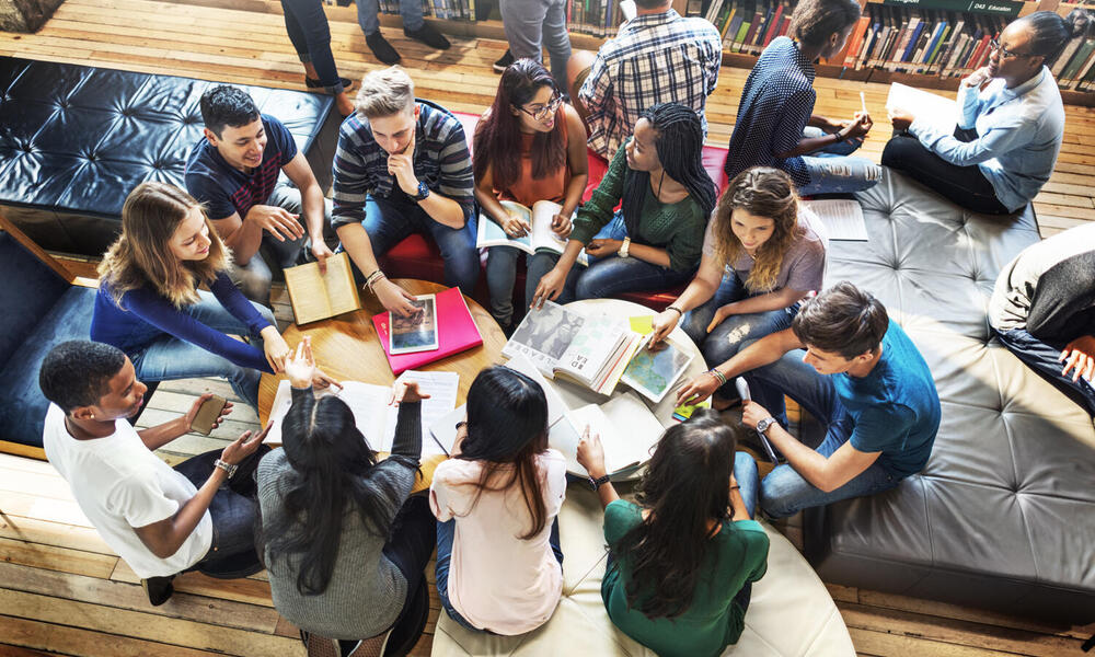 Students working together